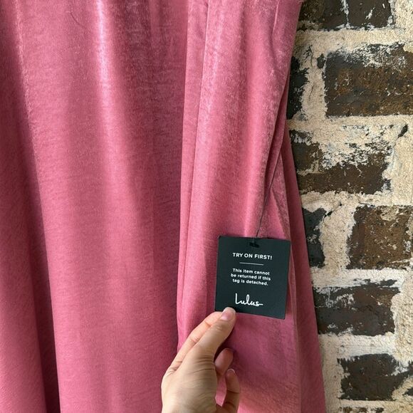 NWT Lulus Endless Elegance Marsala Satin Sleeveless Maxi Dress Size Large - Picture 5 of 11